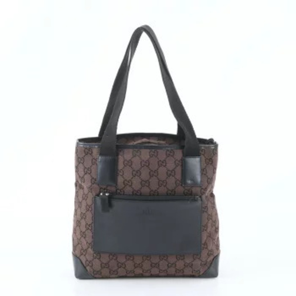 Gucci Joy GG Canvas Leather Tote Bag Briefcase Commuter Shoulder Bag Brown